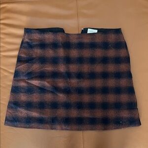 Wilfred Black and Brown Plaid Mini Skirt